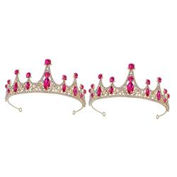Cabilock 2St Tiara Strasskrone für Kinder Stirnbänder mit Kinderkronen Gründekor Geschenk für Kinder Stirnband für kleine Mädchen Kronen-Haarband Mosaik- Kopfbedeckung Haarschmuck von Cabilock