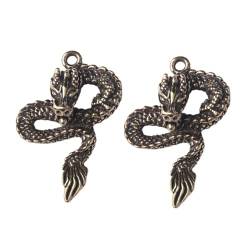 Cabilock 2St kleiner Drachenanhänger aus Kupfer chinesische Dekorationen Anhänger zur Schmuckherstellung Halskette für Männer Schlüsselanhänger hängendes Messingdekor Mode von Cabilock