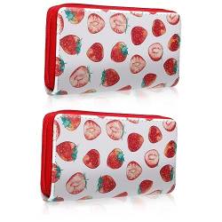 Cabilock 2st Geldbörse Erdbeergeschenke Kawaii Erdbeermilchbeutel Erdbeer-Accessoires Mädchenhandtasche Kleine Brieftaschenfrucht Langes Portemonnaie Erdbeere Anlage Fräulein Leder von Cabilock