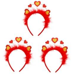 Cabilock 3st Liebe Stirnband Haarband Tiara Haarschmuck Haargummi Valentinstag Kopfschmuck Stirnband Zum Valentinstag Kopfdekoration Stirnband-requisite Haarreifen Kleidung Hochzeit von Cabilock