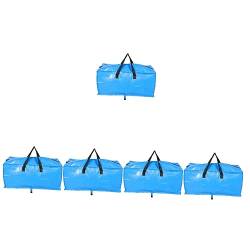 Cabilock 5 Stück Bekleidungstaschen Blaue Taschenbehälter Pflichthaushalt Für * Pe-Griff Schweres Fitnessstudio Kapazitätssparendes Gepäck Für Frauen Reisen Wochenende Männer von Cabilock