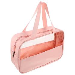 Cabilock Transparente Kosmetiktasche Make-up-pinselbehälter Kulturtasche Mit Reißverschluss Fall Für Hautpflegeprodukte Tragbare Kulturtasche Fräulein PVC Hohe Kapazität Makeup Tasche von Cabilock