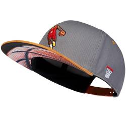 Cadency® Snapback Cap Basketball, Grau, Unisex, Größenverstellbar von Cadency