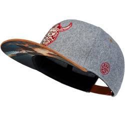 Cadency® Snapback Cap Viking, Grau, Unisex, Größenverstellbar von Cadency