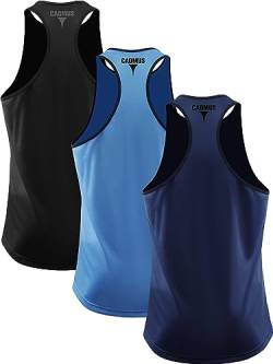 Cadmus Herren 3er-Pack Dry Fit Y-Back Muscle Tank Top, 097# 3er-Pack, schwarz, blau, marineblau, XXL von Cadmus
