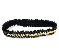 Cadoline Haar Band Voll Gold und Schwarz Polyester Goldschwarz 38 x 3cm Stirnband von Cadoline