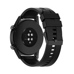 Cadorabo Silikon Armband 20mm kompatibel mit Samsung Galaxy Watch 42mm / S2 Classic/Sport in SCHWARZ - Ersatzarmband für Huawei Watch 2 für Nokia Steel für LG Watch Sport für Pepple 2 UVM von Cadorabo