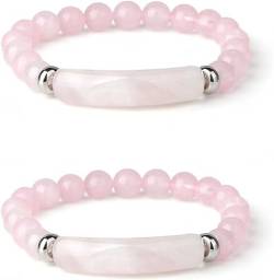 Caduola Pheromon-Armband, natürliches rosa Pheromon-Armband, 8 mm, Stretch-Perlenarmreifen, Rosenarmbänder für Frauen, Liebes-Pheromon-Armband, rosa Armband, Stretch-Perlen-Armreifen von Caduola