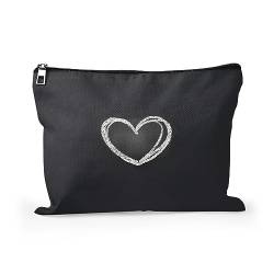 Cafl Make-up-Tasche, Kosmetiktasche für Damen und Mädchen, große Kapazität, tragbarer Reise-Organizer, 25,4 x 20,3 cm, Kreide Heart602 von Cafl