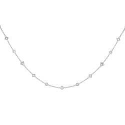 Caï Damen Halskette Choker 925 Silber rhodiniert mit Zirkonia 925/- Sterling Silber 32+5cm Glänzend weiß 360252617R-37 von Caï