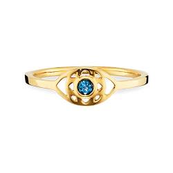 Caï Damen Ring 925/- Sterling Silber vergoldet Blautopas gelb 0,820ct 132270509 von Caï
