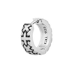 cai Herren Single-Ohrring 925/- Sterling Silber 1,4cm Matt Silbergrau 132210557 von Caï