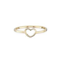 caï love Damen-Ring Herz 925 Silber gelb vergoldet 0,7 cm 54 (17.2) C7318R/90/00/54 von Caï