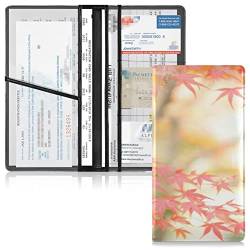 Auto Registration and Insurance Card Holder Leather Glove Box Organize Men Women Wallet Accessories Case for Cards, Essential Document Driver License Japanese Maple Leaf Autumn Color von Caihoyu