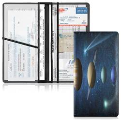 Auto Registration and Insurance Card Holder Planets Of The Solar System Leather Handschuhfach Organize Men Frauen Wallet Accessories Case for Cards, Essential Document Driver License von Caihoyu