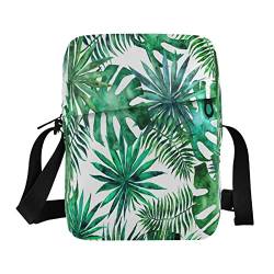 Leaves Brunches Tropische Crossbody-Tasche Kleine Casual Messenger Schultertasche Handtasche Handytasche Geldbörse für Damen Herren Kinder, Mehrfarbig, Einheitsgröße von Caihoyu