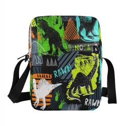 Umhängetasche, klein, lässig, Kuriertasche, Handtasche, Handytasche, Geldbörse für Damen, Herren, Kinder, Grunge Dinosaurier, Mehrfarbig/Meereswellen (Ocean Tides), Einheitsgröße von Caihoyu