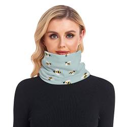 Winter Halswärmer für Damen und Herren Fleece Kaltwetter Halstücher Ski Schlauchschal Dicke Winddichte Schals Vektor Niedlich Cartoon Biene Muster, mehrfarbig, Einheitsgröße von Caihoyu