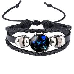 Caimeytie Kind Armschmuck Leder Wickelarmbänder Verstellbar Horoskop Sternzeichen Fische von Caimeytie