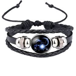 Caimeytie Kind Armschmuck Leder Wickelarmbänder Verstellbar Horoskop Sternzeichen Steinbock von Caimeytie