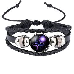 Caimeytie Kind Armschmuck Leder Wickelarmbänder Verstellbar Horoskop Sternzeichen Waage von Caimeytie