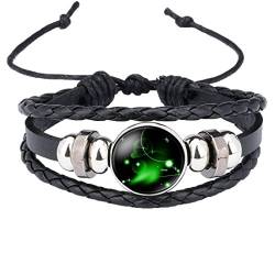 Caimeytie Kind Armschmuck Leder Wickelarmbänder Verstellbar Horoskop Sternzeichen Widder von Caimeytie