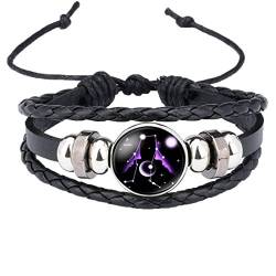 Caimeytie Kind Armschmuck Leder Wickelarmbänder Verstellbar Horoskop Sternzeichen Zwillinge von Caimeytie