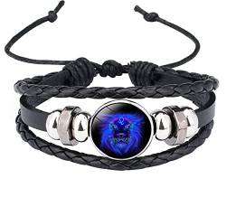 Caimeytie Kinder Armschmuck Leder Wickelarmbänder Verstellbar Horoskop Sternzeichen Glücksarmband Löwe von Caimeytie