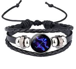 Caimeytie Kinder Armschmuck Leder Wickelarmbänder Verstellbar Horoskop Sternzeichen Glücksarmband Schütze von Caimeytie