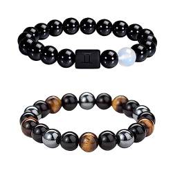 Caimeytie Set von 2 Herren Armband Verstellbare elastische Balken Armband12-Sternbild Zeichen von Zodiac Glück Armband 21.5CM von Caimeytie