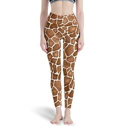 Caixiabeauty Giraffe Tiere Damen Yoga Hose Sporthose Lange High Waist Blinkdicht Leggings Fitnesshose Laufhose Freizeithose Jogginghosen Multicolor L von Caixiabeauty