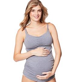 Cake Lingerie Damen Cake Maternity Women's Cotton Ice Cream Nursing Tank with Molded (for Us B-e Cups) Umstands-BH, Grau (Grey 59), 85E (Herstellergröße: X-Large) von Cake Maternity