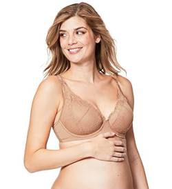 Cake Lingerie Damen Cake Women's Truffles Flexi Wire Maternity Moulded Cup Plunge Lace Nursing Bra Umstands-BH, Beige (Beige Nude), (Herstellergröße: 38B UK/ 85B EU) von Cake Maternity