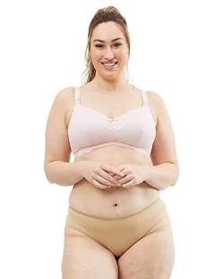 Cake Maternity Damen Taffy Wire Free Soft Cup Full Coverage Nursing Bra Plunge-BH, Undurchsichtige, Rose, 70E von Cake Maternity