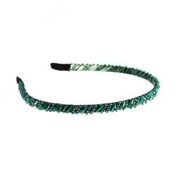 Calager Haar-Accessoire, mit Perlen, Kunstkristallperlen, Stirnband, elastisch, rutschfest, leicht, dünne Kanten, Zubehör für Grün von Calager