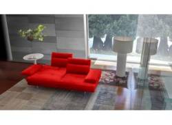 3,5-Sitzer CALIA ITALIA "Toby Wing" Sofas Gr. B/H/T: 228 cm x 90 cm x 113 cm, Microfaser MARIO, mit Sitztiefenverstellung-mit Armlehnenverstellung, rot (rosso mario) 3-Sitzer Sofas von Calia italia