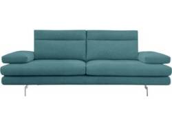 3-Sitzer CALIA ITALIA "Toby Wing" Sofas Gr. B/H/T: 208 cm x 90 cm x 113 cm, Flachgewebe QUEBEC, mit Sitztiefenverstellung-mit Armlehnenverstellung, blau (azzurro quebec) 3-Sitzer Sofas von Calia italia
