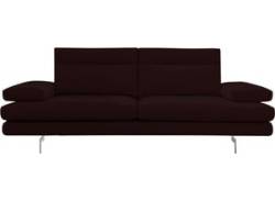 3-Sitzer CALIA ITALIA "Toby Wing" Sofas Gr. B/H/T: 208 cm x 90 cm x 113 cm, Leder ANTARES, mit Sitztiefenverstellung-mit Armlehnenverstellung, braun (nutella antares) 3-Sitzer Sofas von Calia italia