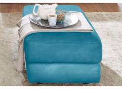 Hocker CALIA ITALIA "Gaia" Gr. B/H/T: 67 cm x 92 cm x 90 cm, Lu x us-Microfaser GINEVRA, blau (turquoise) Polsterhocker Hocker von Calia italia