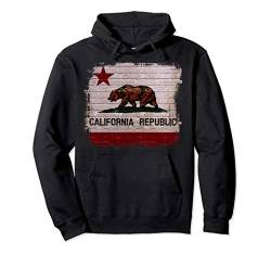 Kalifornien Republik Flagge Distressed Bär Pullover Hoodie von California Republic Bear Designs