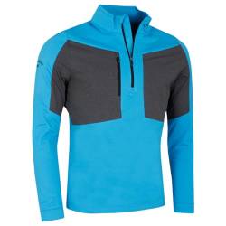 Callaway Golf Herren Halbzip Wasserschutz Pull - Malibu Blau/Caviar - XL von Callaway Apparel