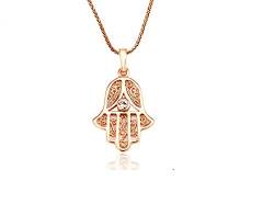 Hand der Fatima Hamsa Kette Gold 18 Kara vergoldet Schmuck Strass(60) von Callissi