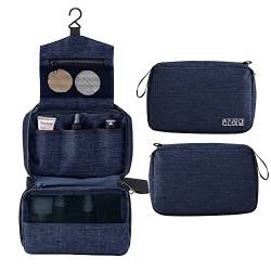 CalmGeek Tragbare Kulturtasche mit Haken zum Aufhängen, Reisetasche für Toilettenartikel, wasserabweisende Kosmetiktasche, Reise-Make-up-Organizer, große Kapazität, Kultur-Organizer für Frauen und Mäd von CalmGeek