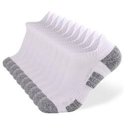 Sneaker Socken Herren Damen Sportsocken Damen Kurze Laufsocken Atmungsaktive Sportsocken für Outdoor-Sport, Wandern, Laufen (as3, numeric, numeric_39, numeric_42, regular, regular, Weiß x 10Paar) von CalmGeek