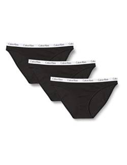 Calvin Klein Damen 3er Pack Slips Bikini Form mit Stretch, Schwarz (Black), S von Calvin Klein Jeans
