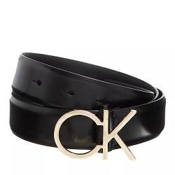 Calvin Klein Damen Gürtel Re-Lock Logo Belt 3,0 cm Ledergürtel, Schwarz (Ck Black), 75 von Calvin Klein Jeans