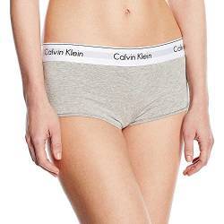 Calvin Klein Damen Hipster Boyshort Baumwolle mit Stretch, Grau (Grey Heather), L von Calvin Klein Jeans