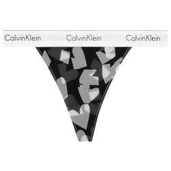 Calvin Klein Damen String Thong 000QF7018E Stringtangas, Schwarz (Remembered Hearts Print_Black), XL von Calvin Klein Jeans