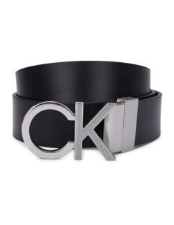 Calvin Klein Herren ADJ/REV CK Metal 35MM K50K509644 Gürtel, Schwarz (Black/Dark Brown), 95 von Calvin Klein Jeans
