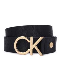 Calvin Klein Herren ADJ Metal PAL Gold 35MM K50K509651 Gürtel, Schwarz (Ck Black), 80 von Calvin Klein Jeans